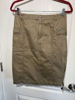 Columbia Cargo Skirt Khaki Utility Hiking Outdoor Zip Hem Size 8